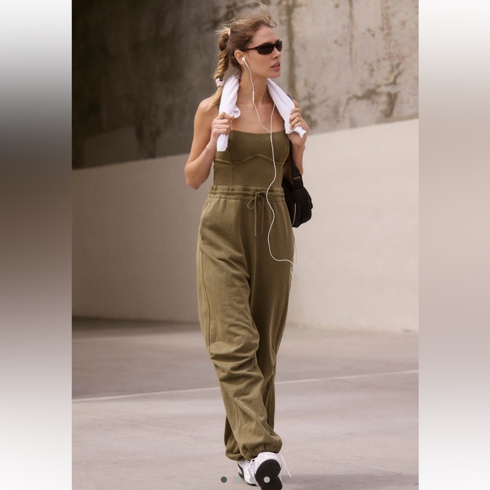 NWT Free People Movement Inbound Onesie Jumpsuit Seagrass Size Small